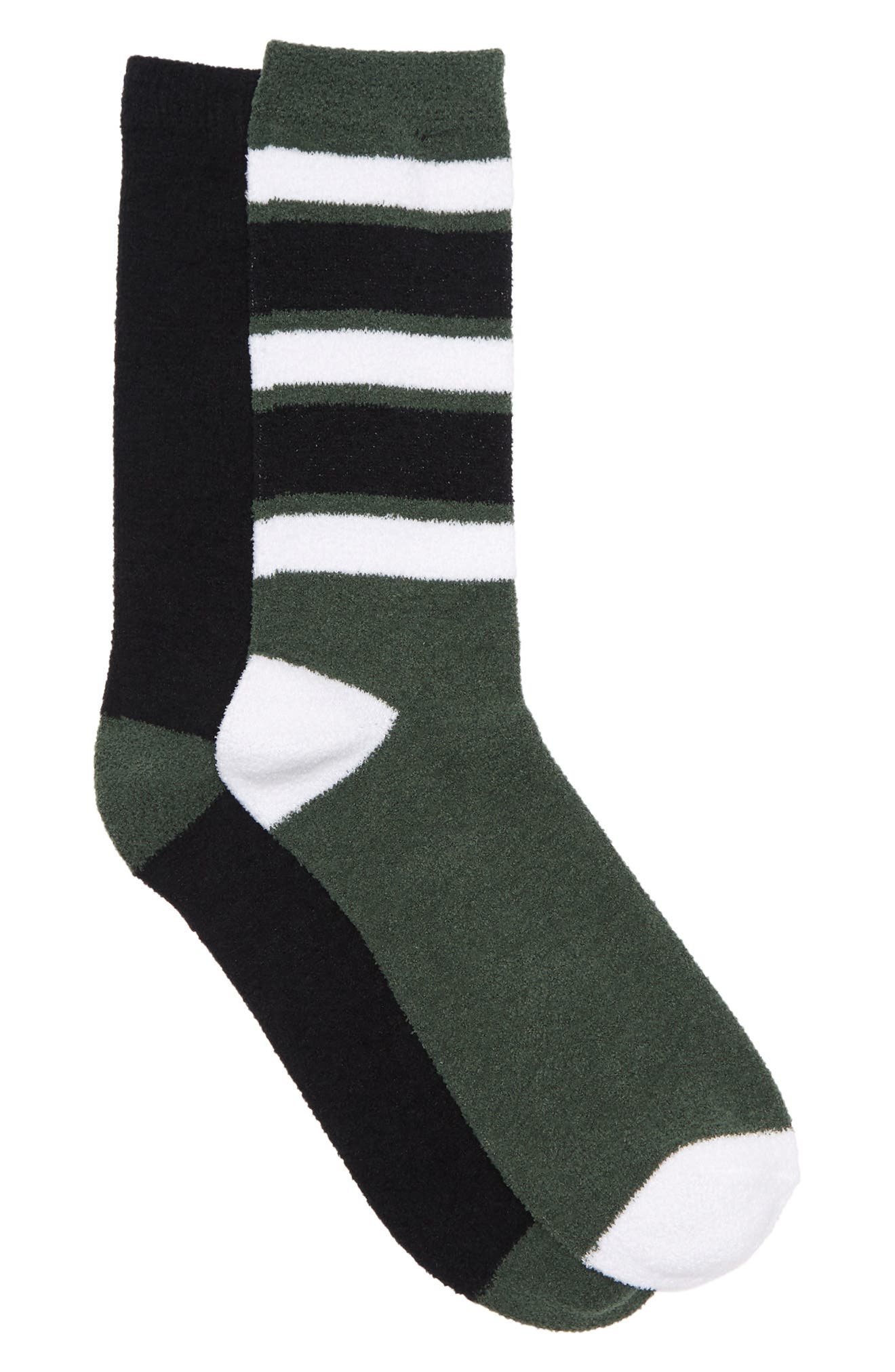 NWT Nordstrom 3 Pack Men/'s Sz 6.5-12 Ultra Soft Blue Stripes Crew Socks